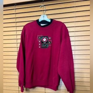 Top Stitch by Morning Sun | Sweaters | Vintage Top Stitch By Morning Sun  Sweatshirt Women Sz L Maroon Red | Poshmark